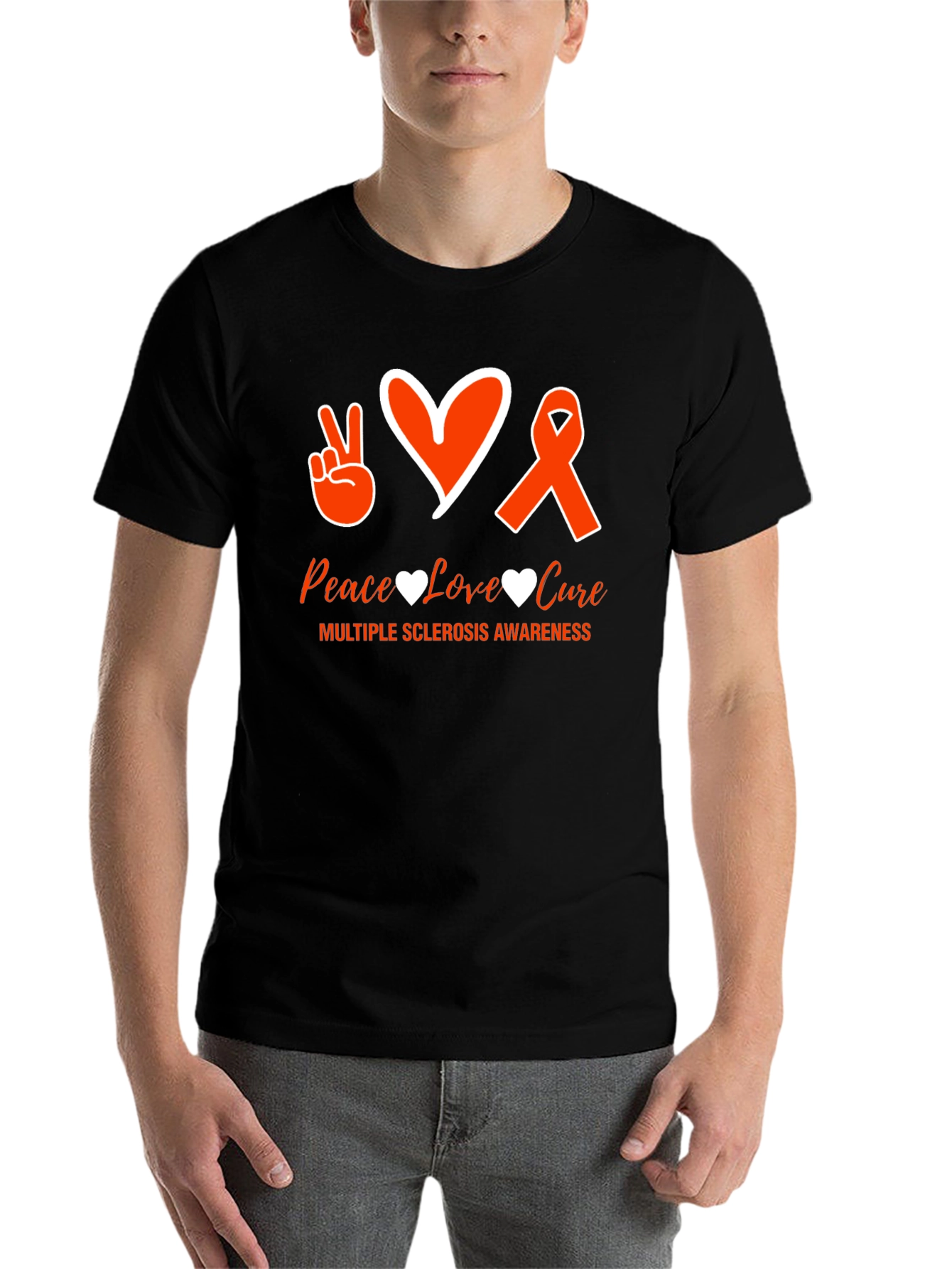 MS Awareness Graphic Tee - Peace Love Cure - 7