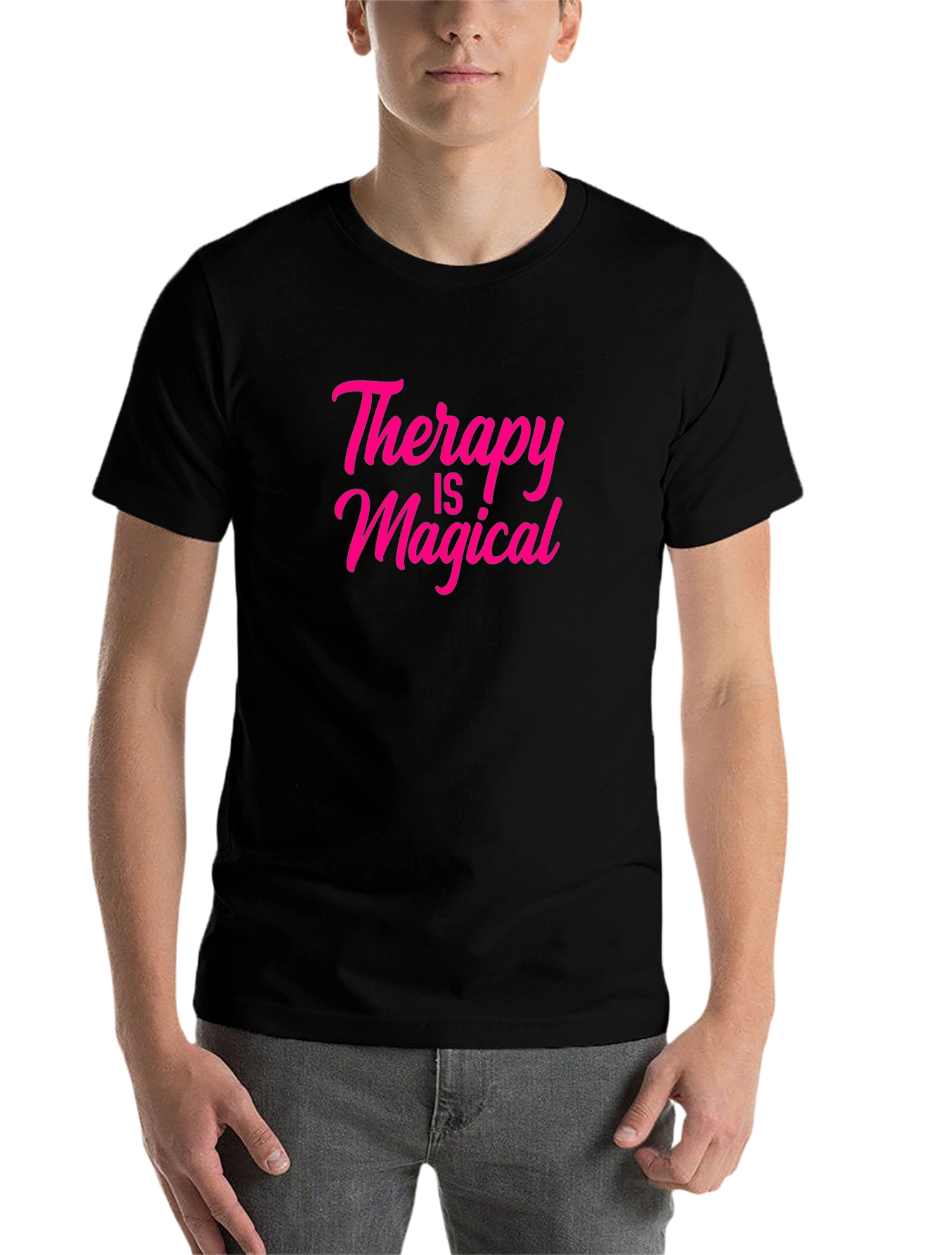 Black Therapy Is Magical Black T-Shirt view 7