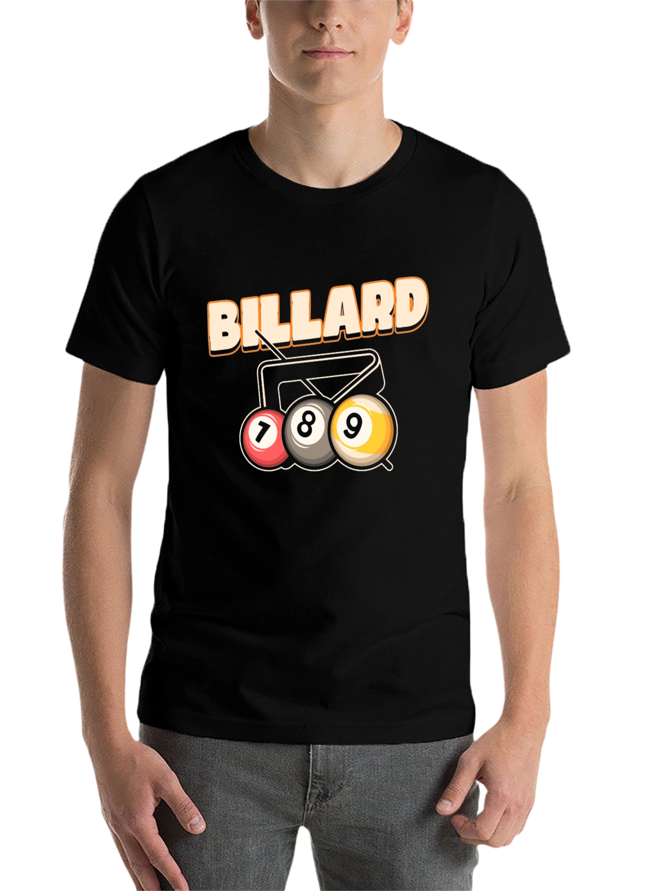 Black Billiard T-Shirt - 7, 8, 9 Ball Design view 7