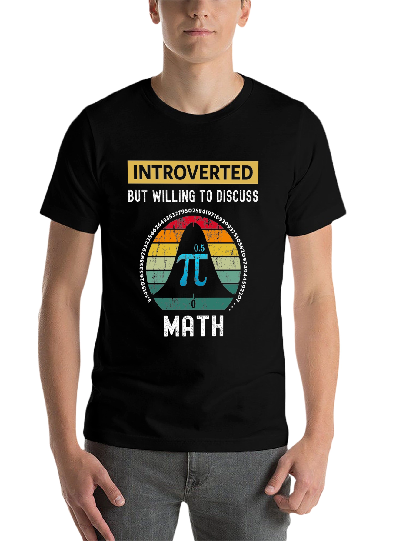 Black Introverted Math T-Shirt view 7