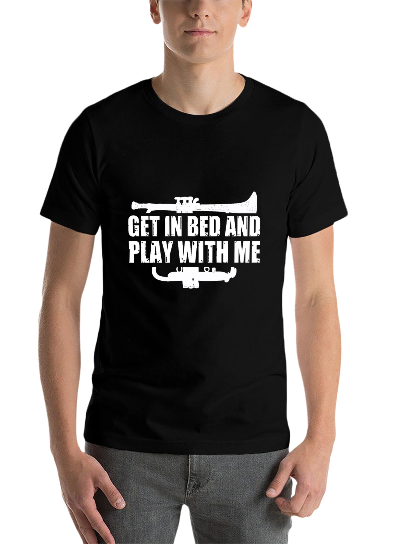 Black Get in Bed Play With Me T-Shirt view 7