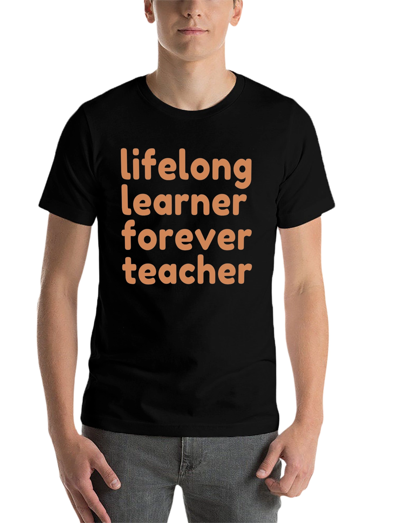 Black Lifelong Learner Forever Teacher Graphic Tee view 7
