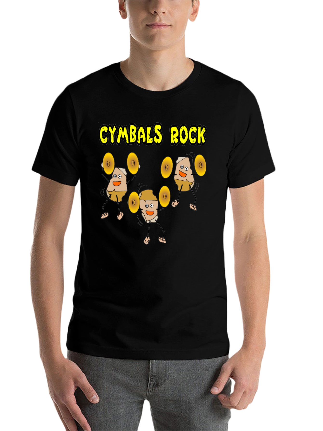Black Cymbals Rock T-Shirt, Funny Drummer Tee view 7