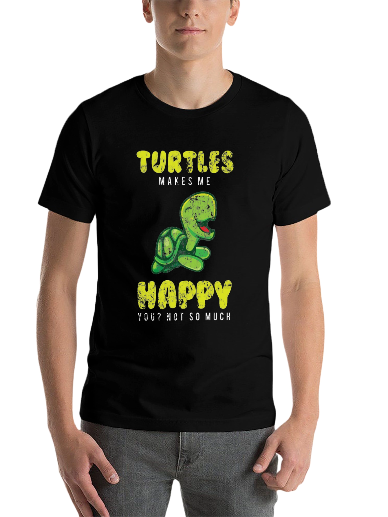 Black Turtles Make Me Happy T-Shirt view 7