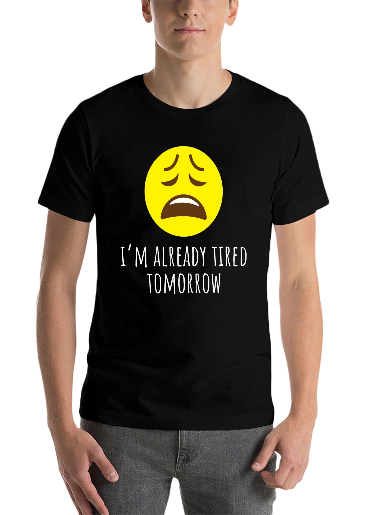 Black Tired Tomorrow Graphic Tee - Funny Sarcastic Shirt view 7