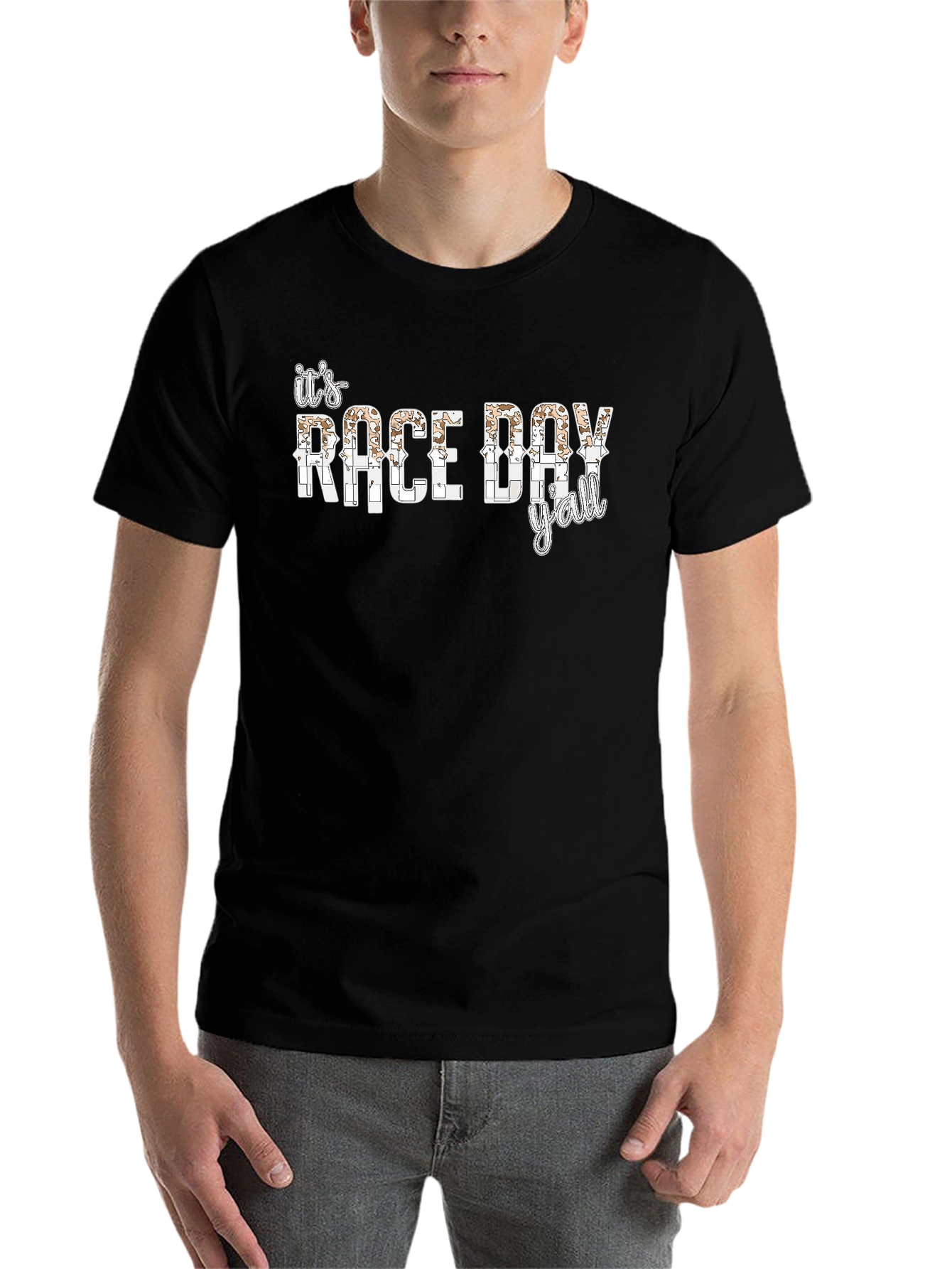 Black It's Race Day Y'all Black T-Shirt view 7