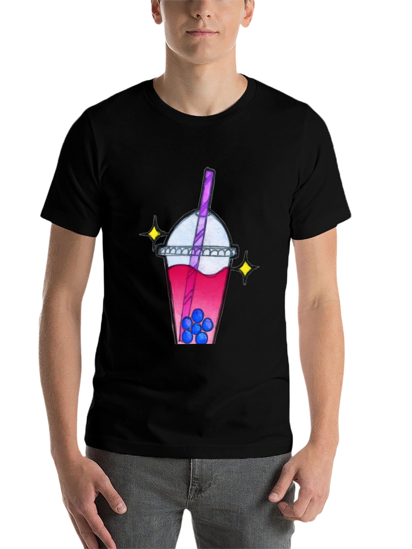 Black Boba Tea Graphic Tee view 7