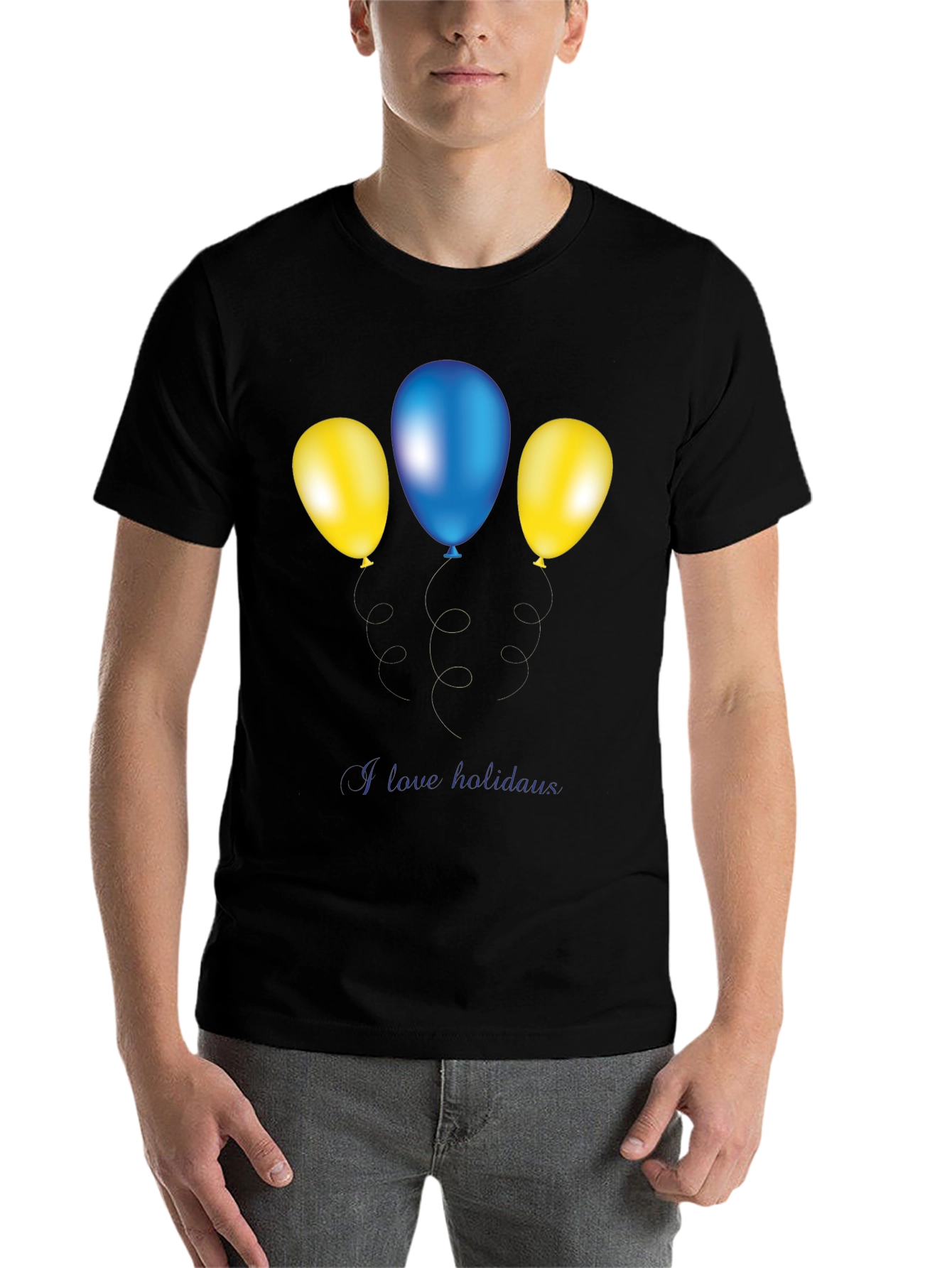 Black Festive Balloons Graphic Tee - Holiday Fun view 7