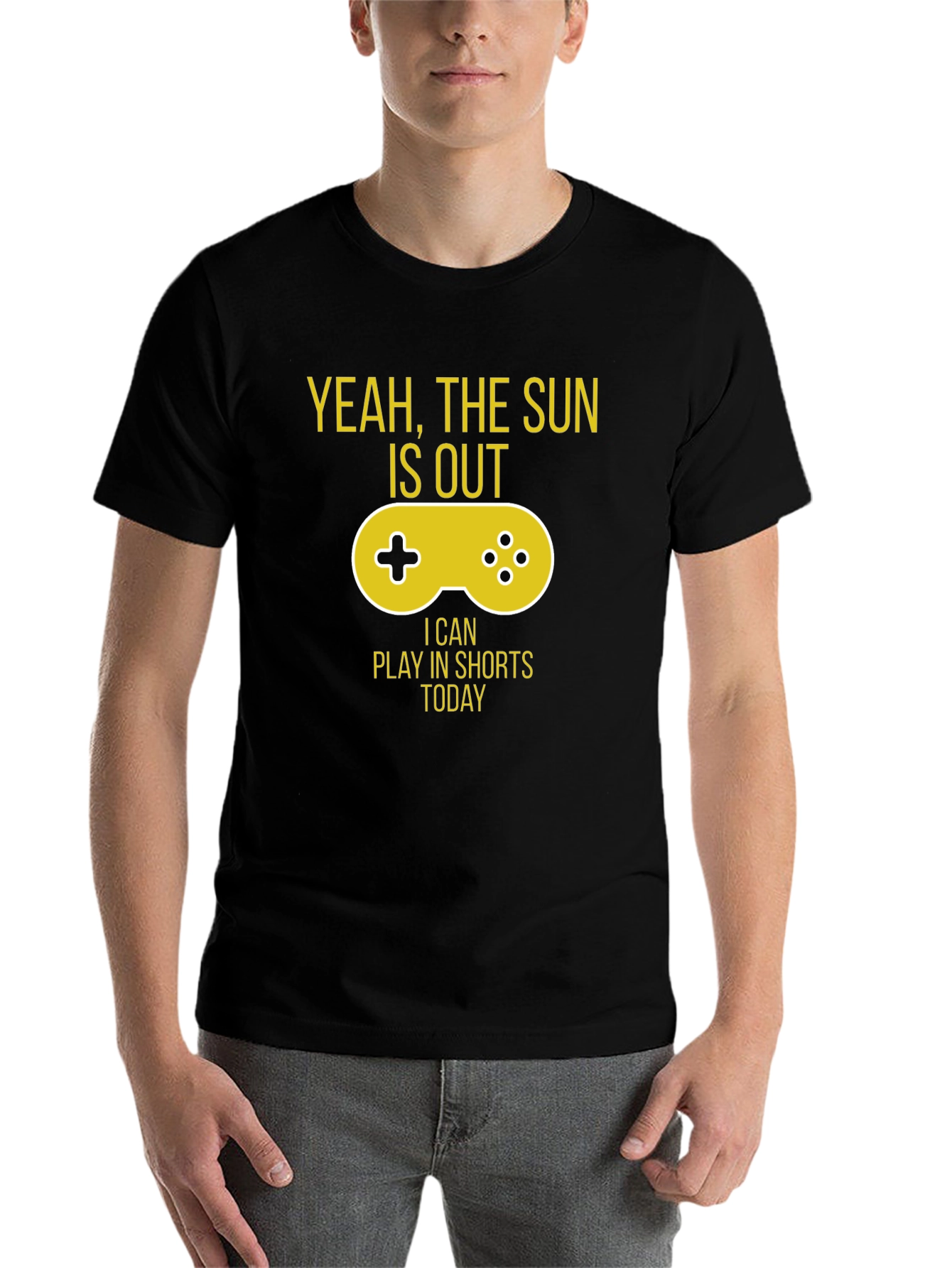 Black Yeah, The Sun is Out Gaming T-Shirt view 7