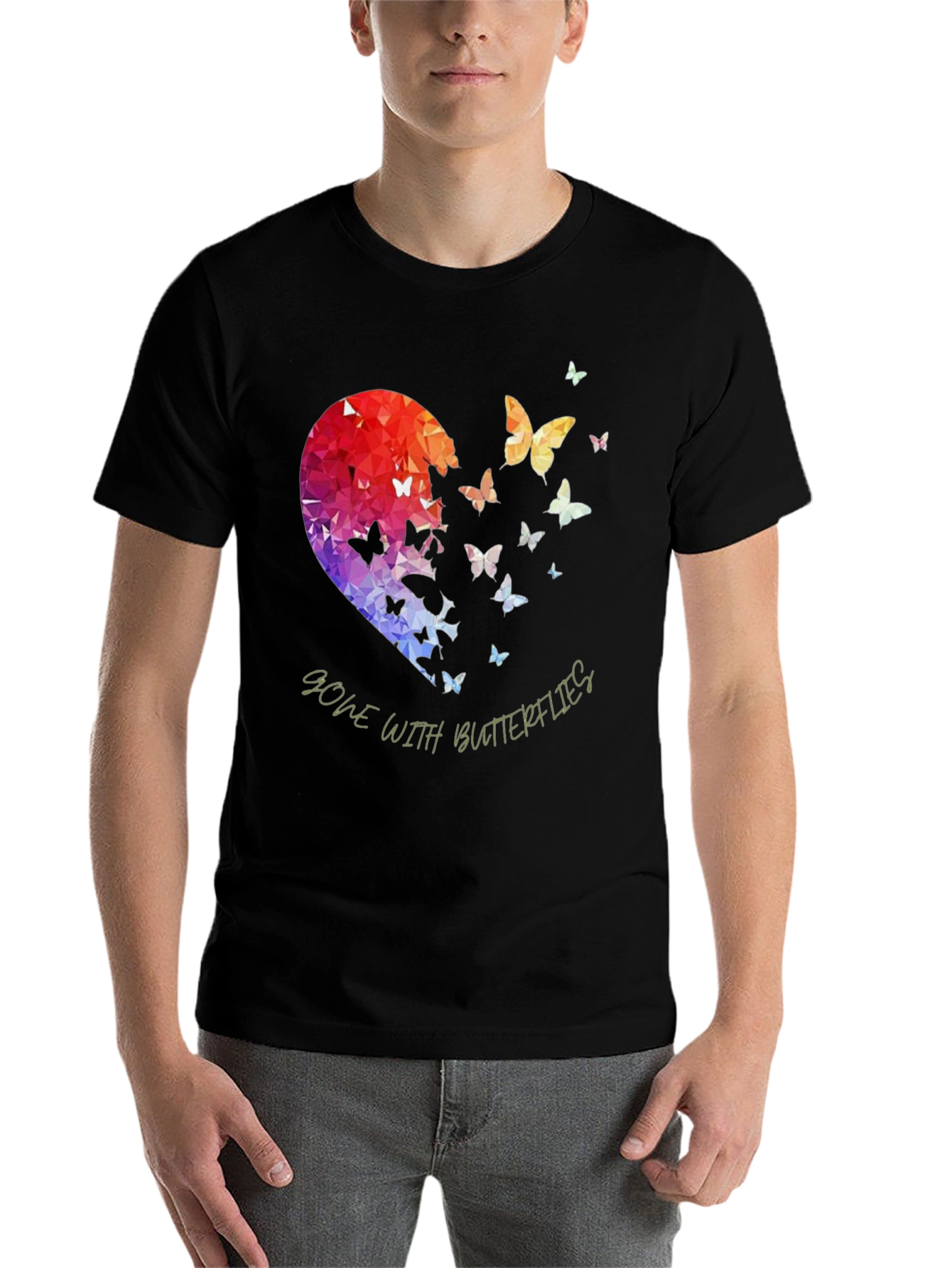 Black Gone With Butterflies Graphic T-Shirt view 7