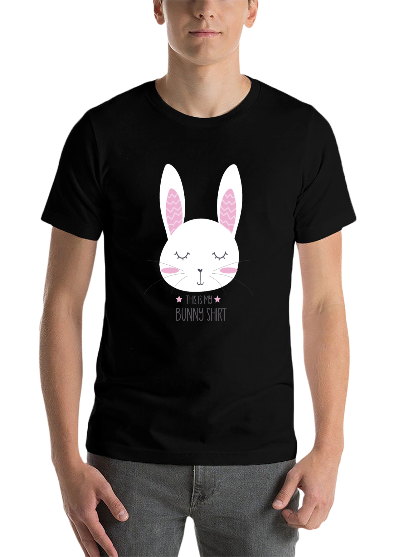 Black Bunny Shirt Cute Easter Tee view 7