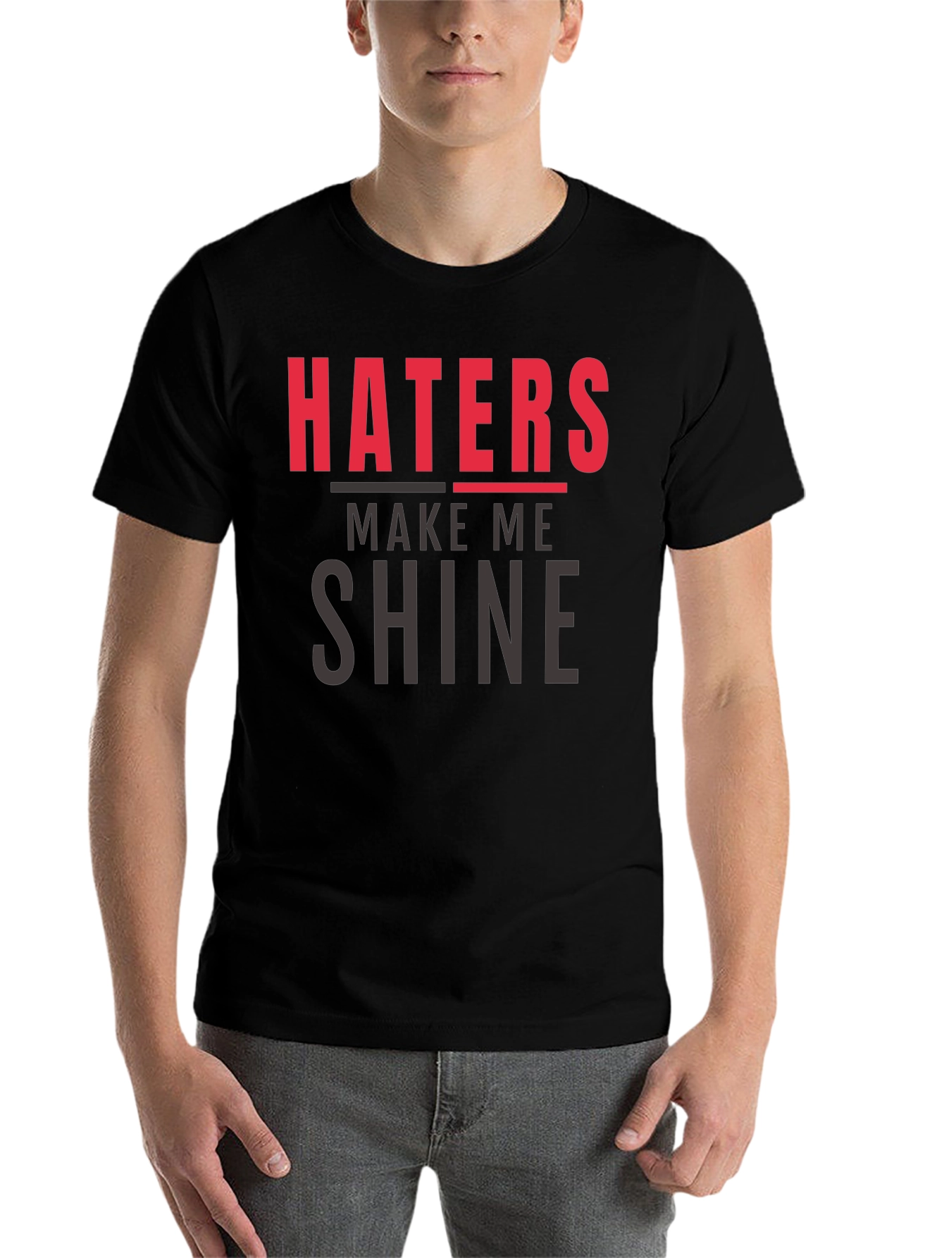 Black Haters Make Me Shine Graphic Tee - Black view 7