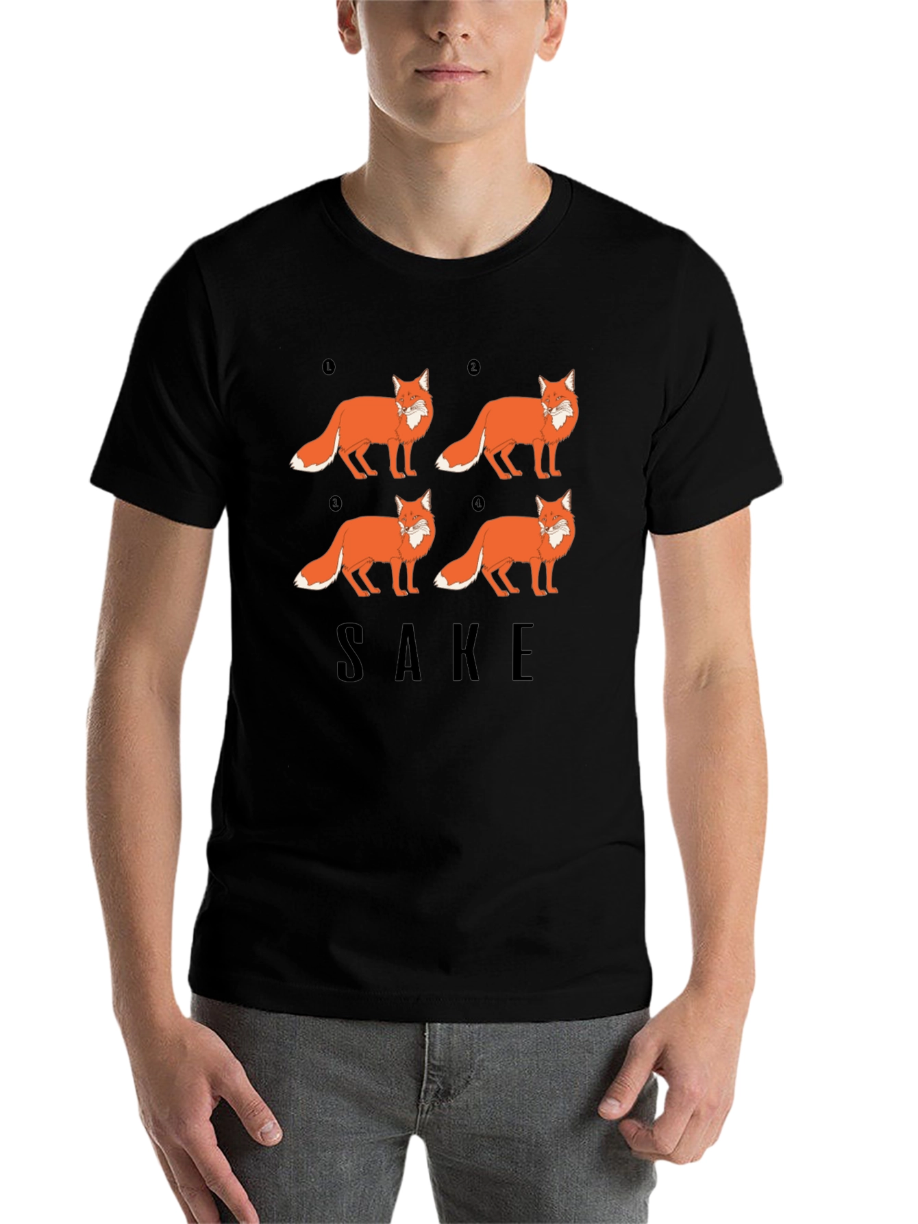 Black Fox Sake Funny Graphic T-Shirt - Soft Cotton Tee view 7