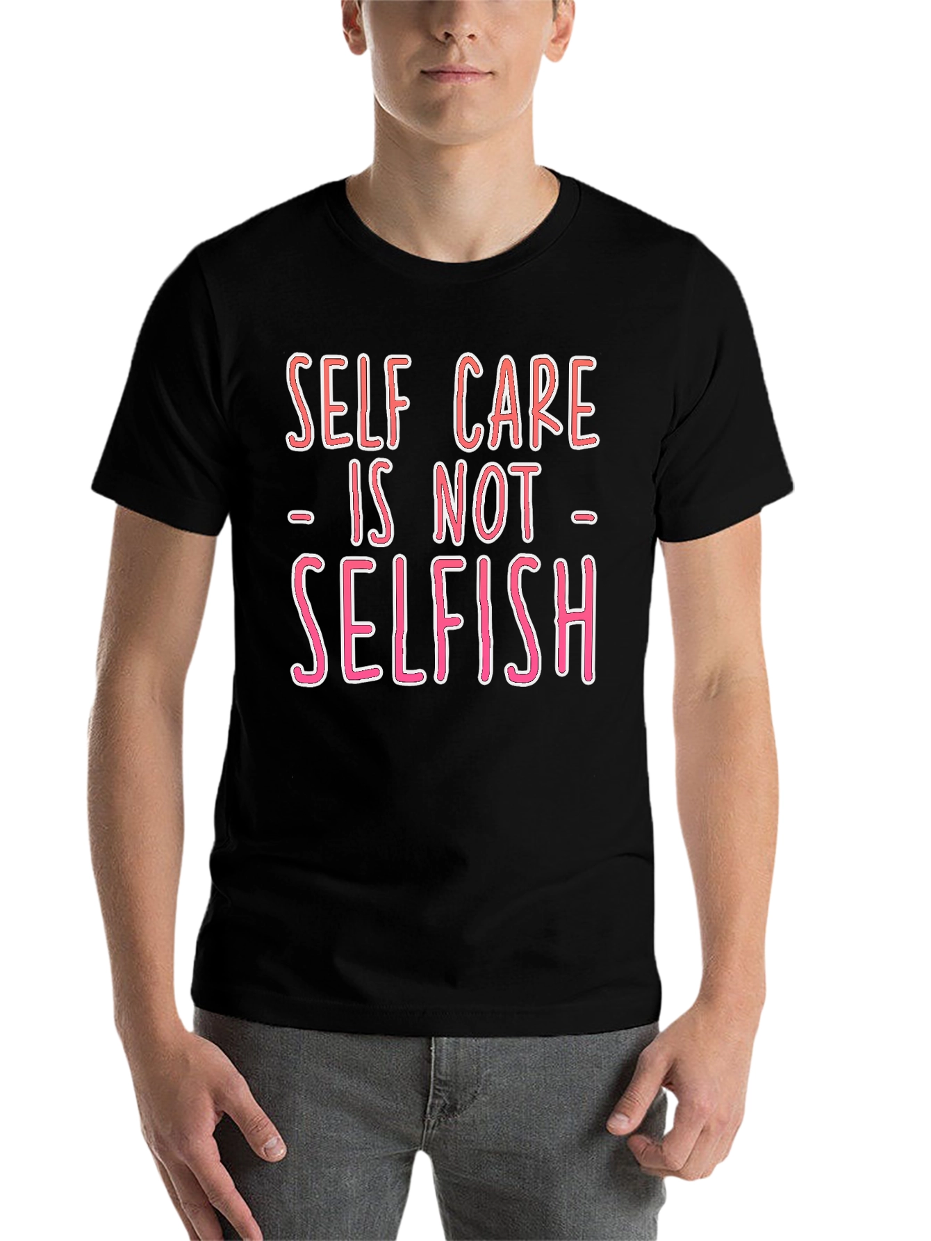 Black Self Care is Not Selfish Graphic Tee - Black view 7