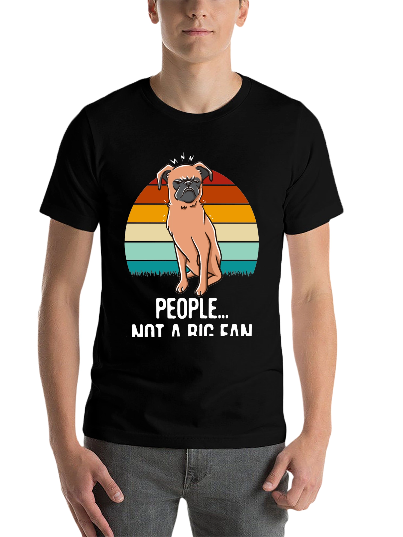 Black Grumpy Pug Tee - Not a People Person view 7