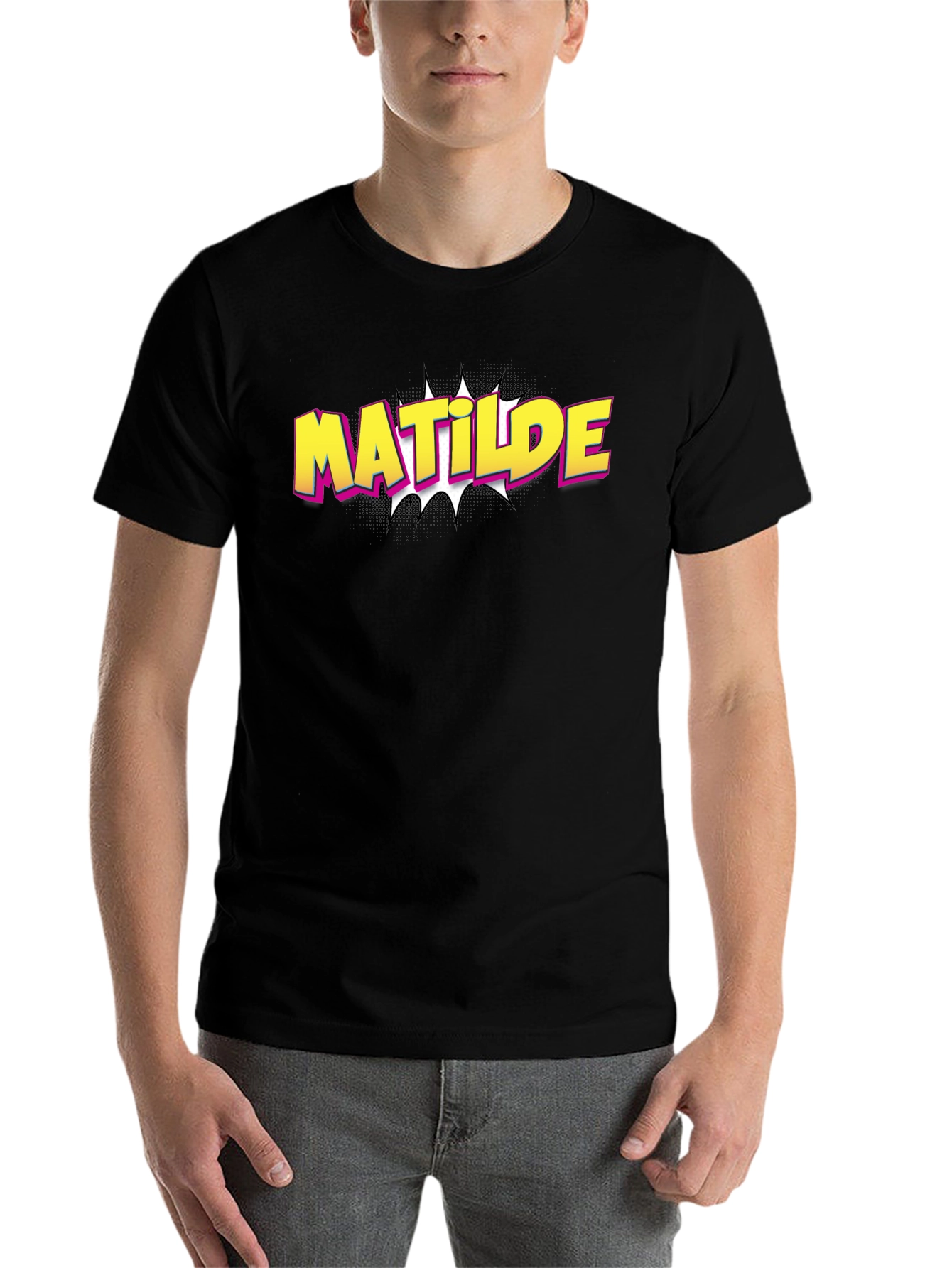 Black Matilde Comic Style Graphic Tee - Black view 7