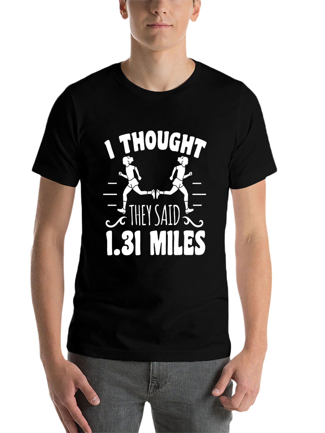 Black Funny Marathon Runner T-Shirt 13.1 Miles view 7