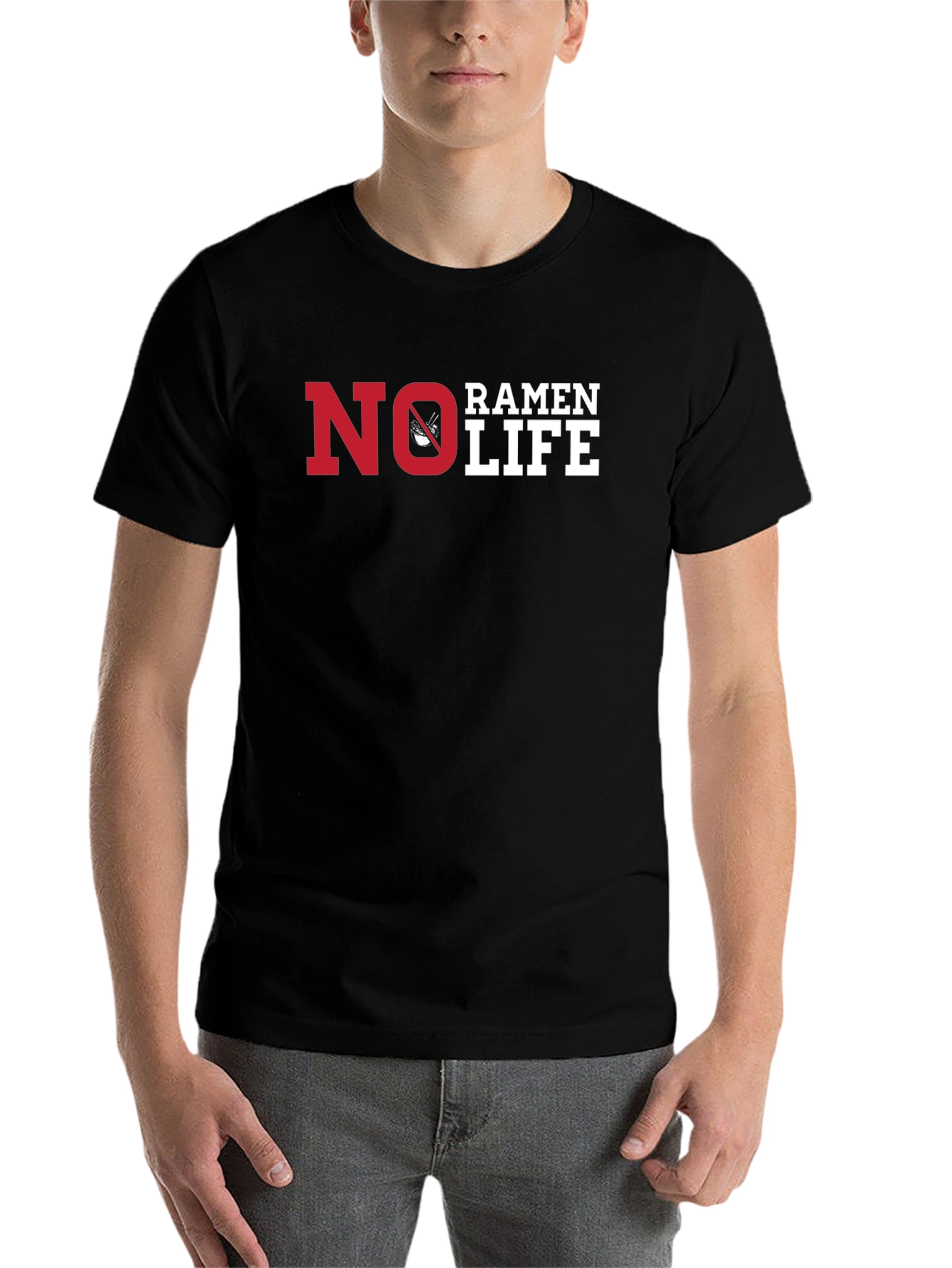 Black No Ramen Life Black T-Shirt Funny Graphic Tee view 7