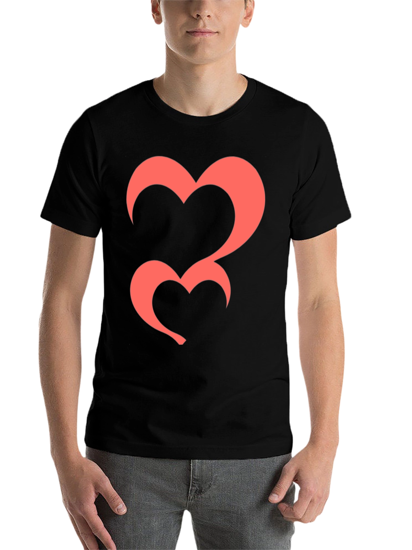 Black Heart Graphic Tee - Black Casual T-Shirt view 7