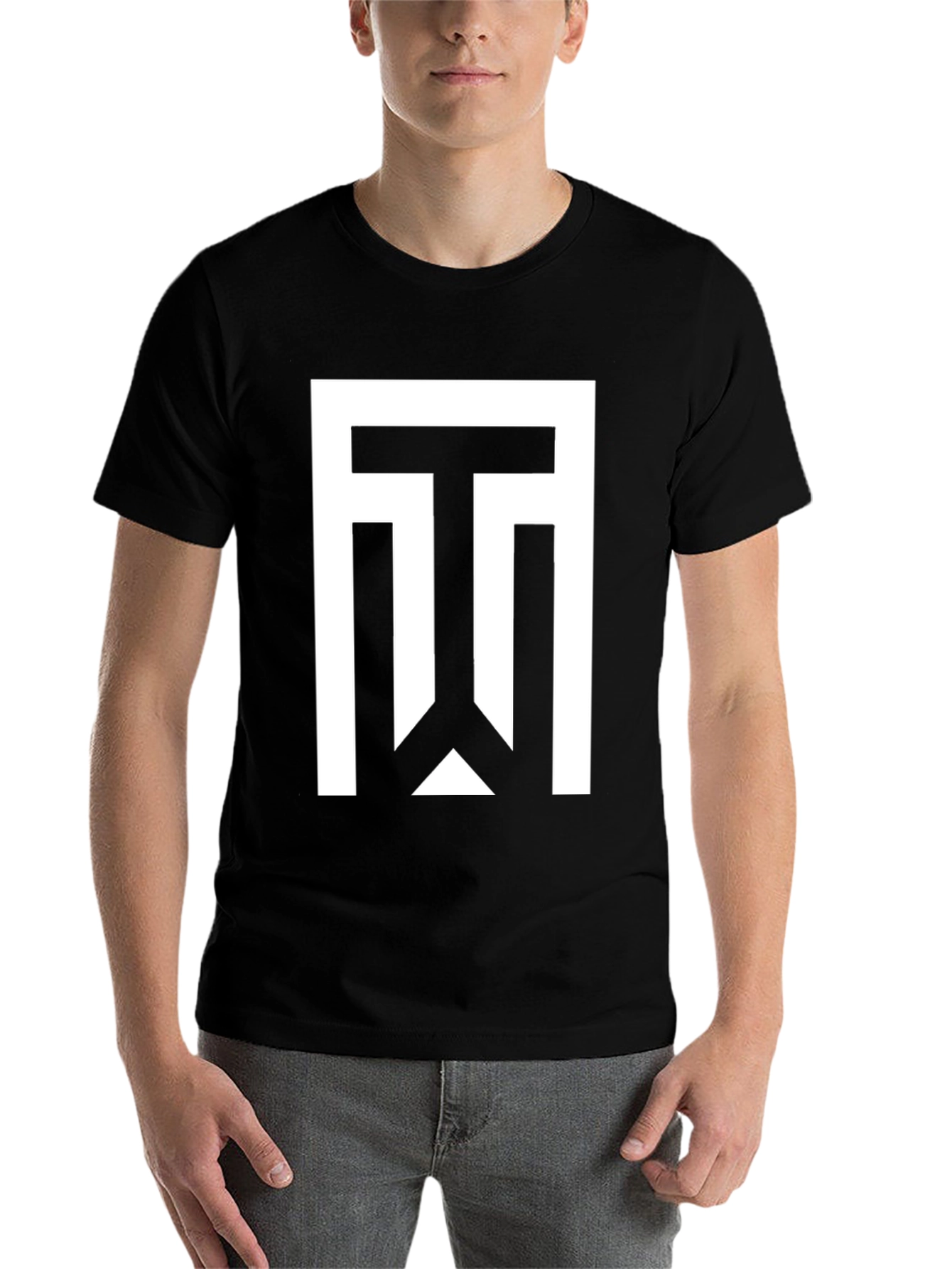 Black Geometric Logo Black T-Shirt view 7