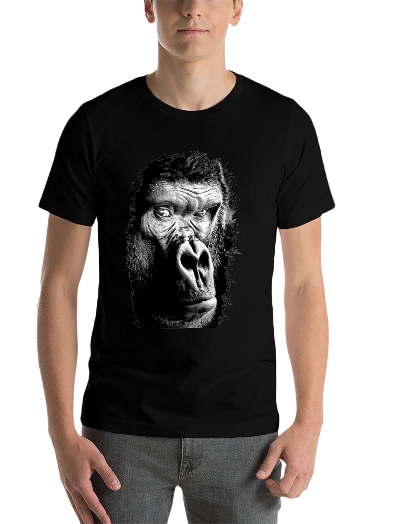 Black Gorilla Graphic Black T-Shirt view 7