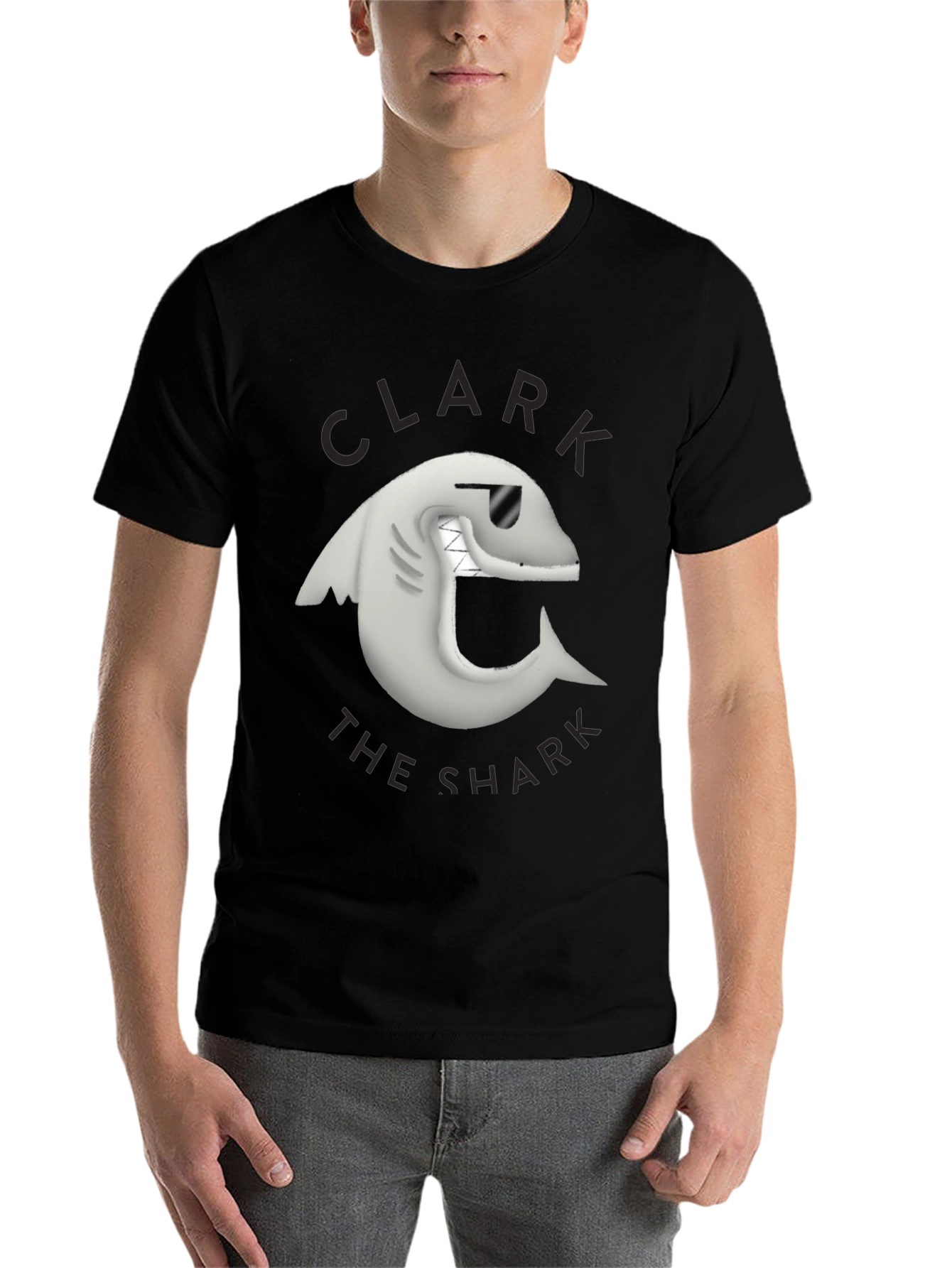 Black Clark the Shark Graphic Tee - Black view 7