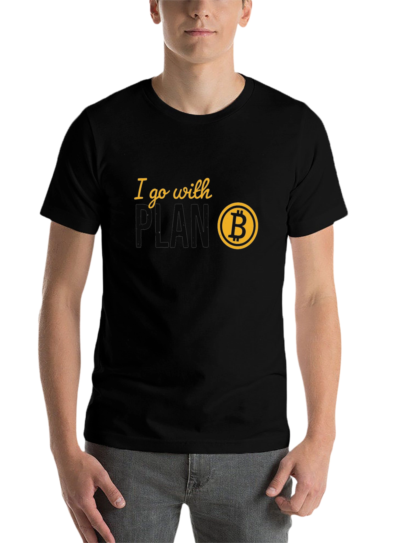 Black I Go With Plan B Bitcoin Crypto T-Shirt view 7