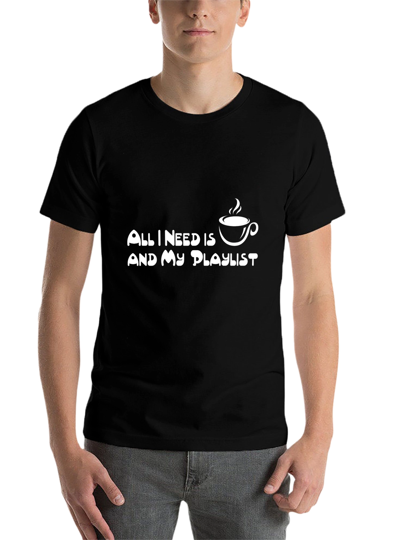 Black Coffee & Playlist Tee - Relaxed Vibe Shirt view 7