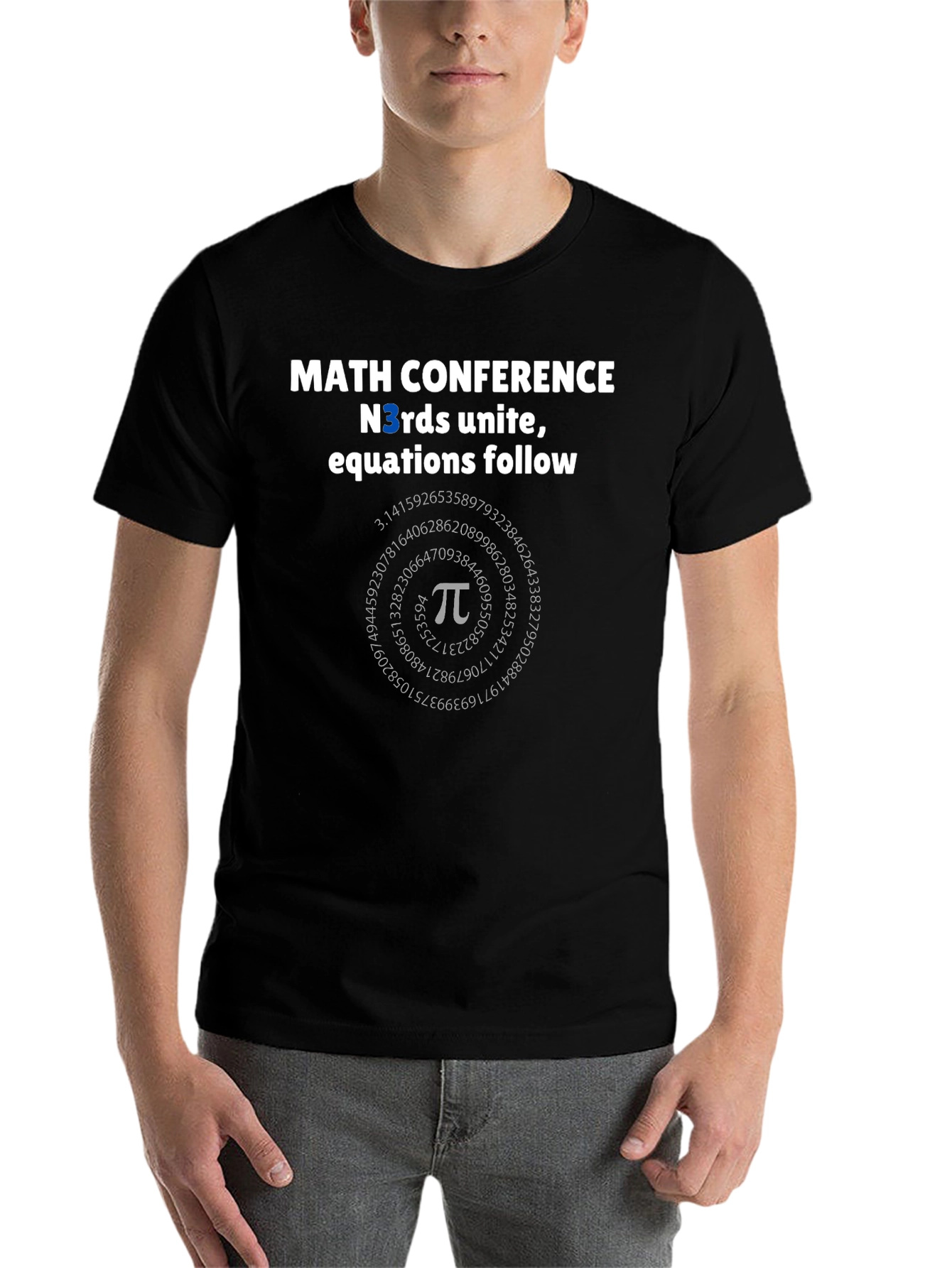 Black Math Conference T-Shirt - Nerds Unite Equations Follow view 7