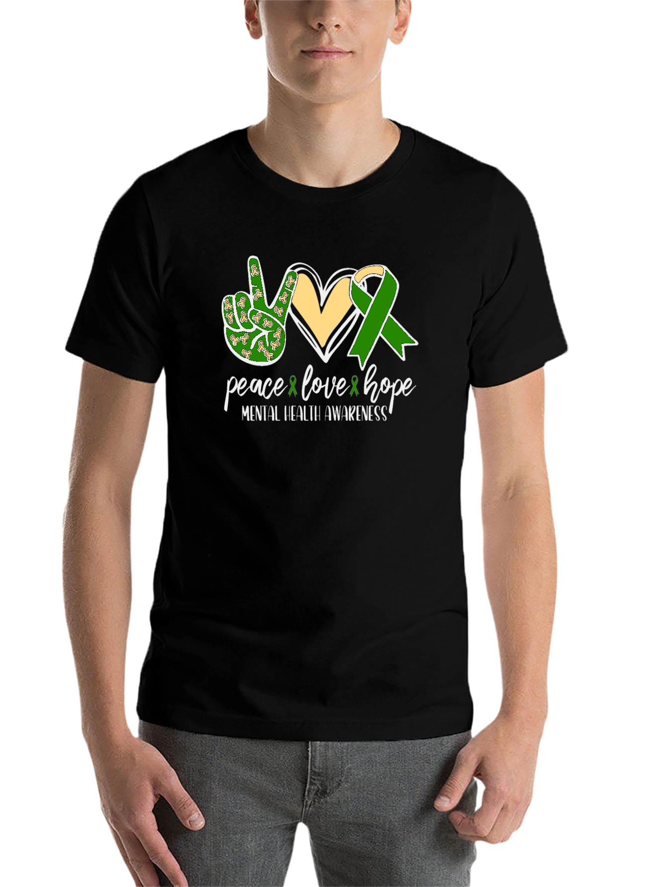 Black Mental Health Awareness T-Shirt Peace Love Hope  view 7