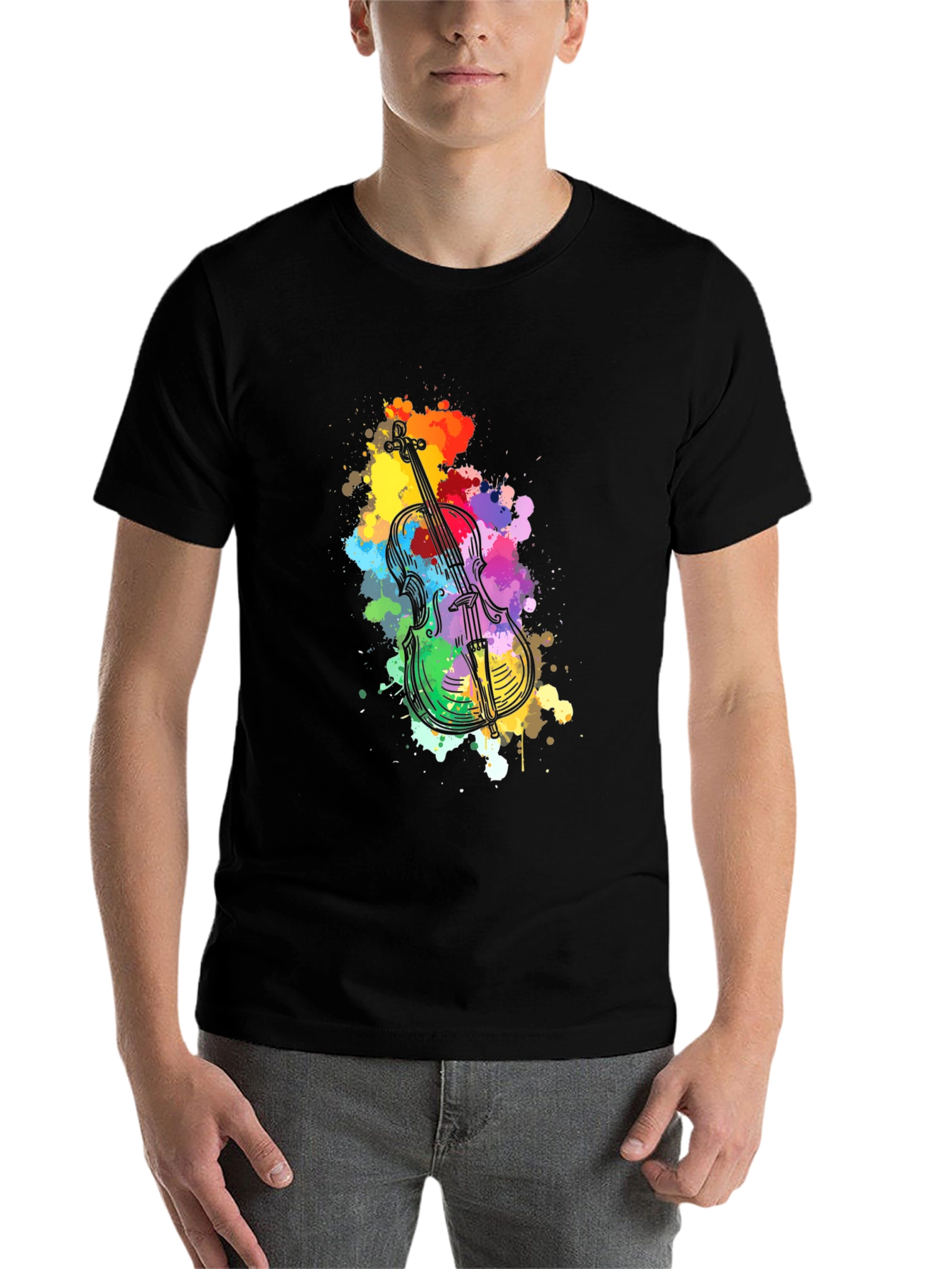 Black Violin Art T-Shirt - Music Lover Tee view 7