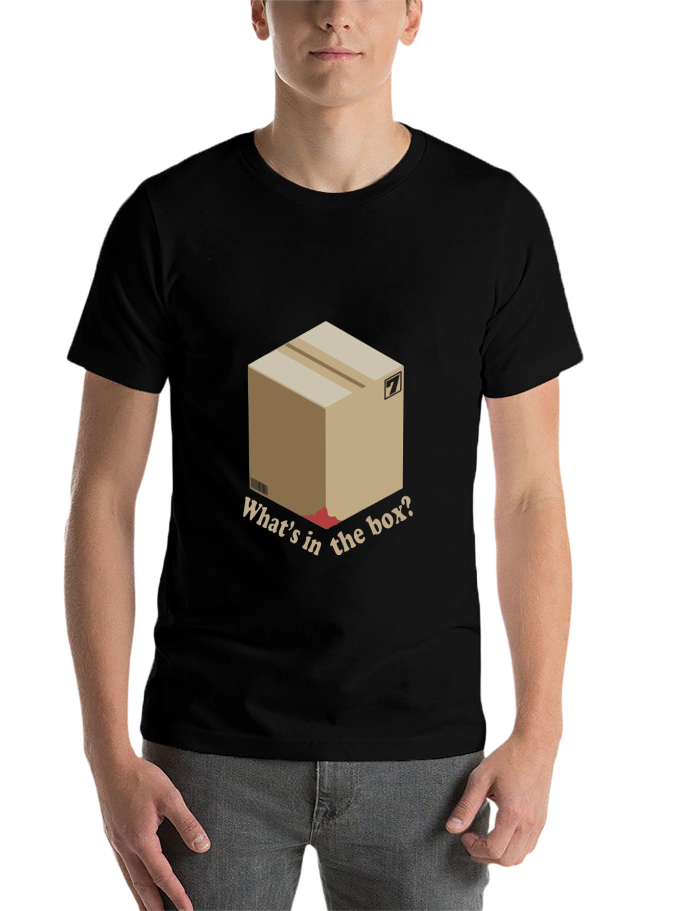 Black Mystery Box Tee - "What's in the Box?" T-Shirt view 7