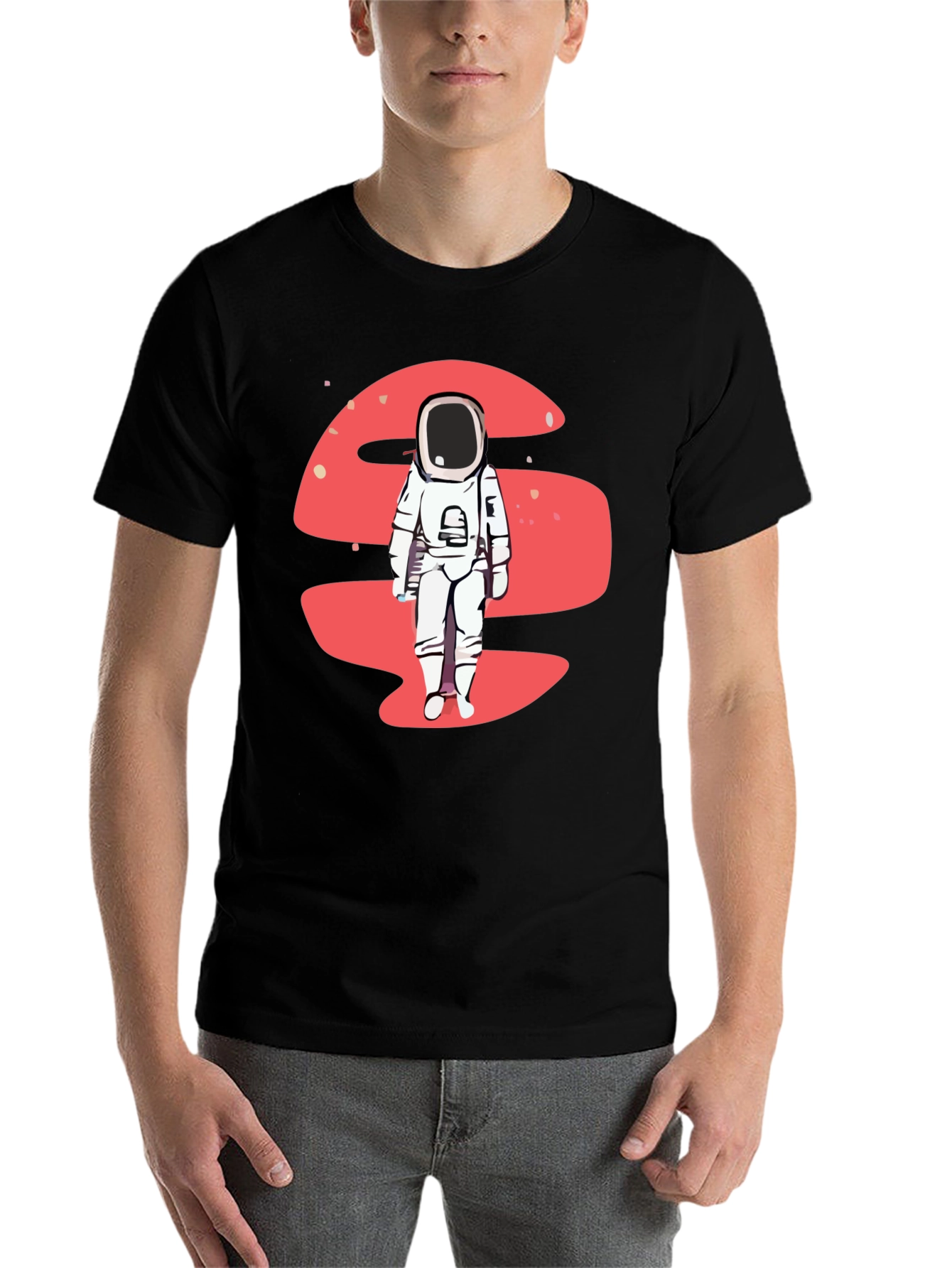 Black Astronaut Graphic Tee - Black Crew Neck view 7