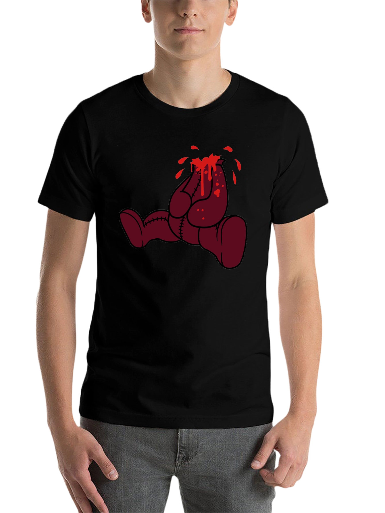 Black Bleeding Bear Graphic Tee - Black view 7
