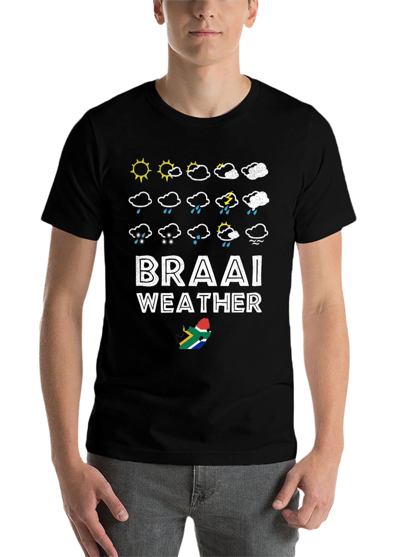 Black Braai Weather Graphic T-Shirt, South Africa view 7