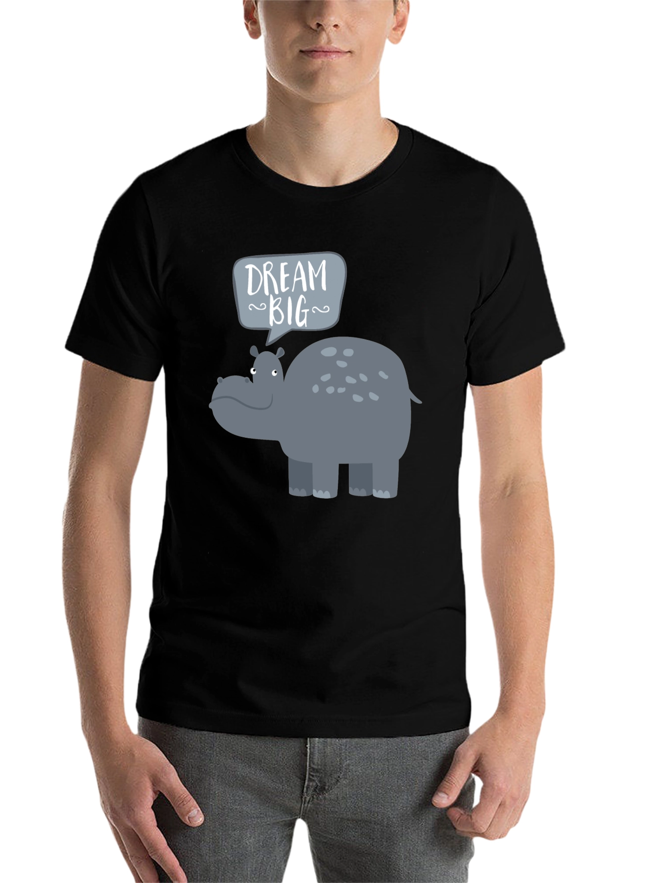 Black Dream Big Hippo Graphic Tee view 7