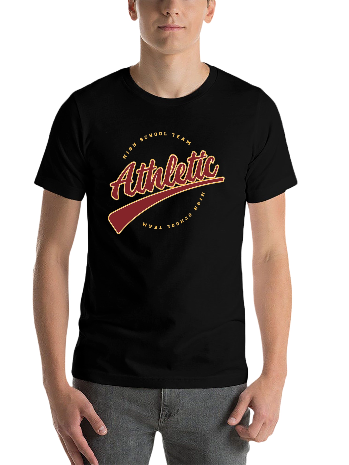 Black Athletic High School Team Black T-Shirt view 7