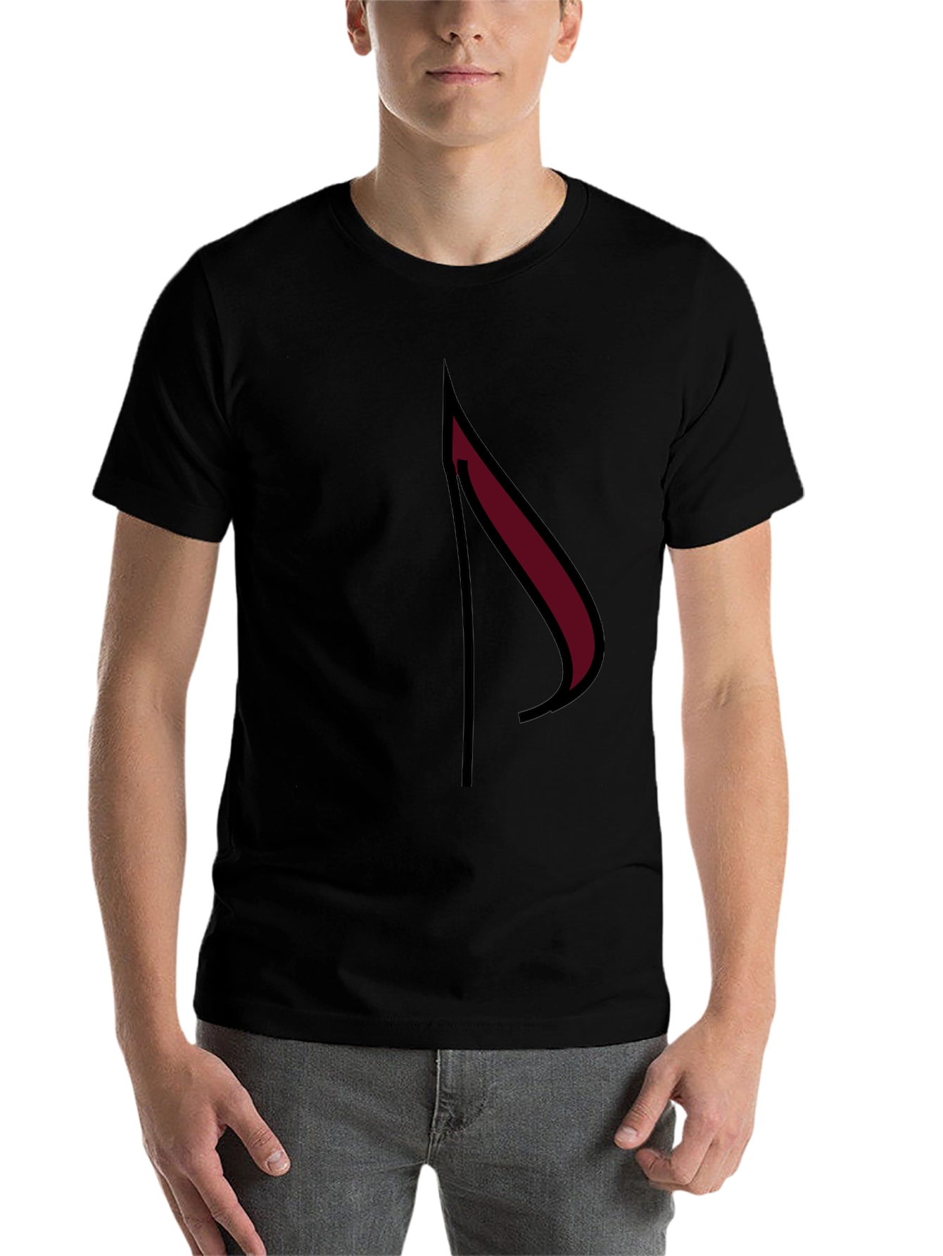 Black Abstract Design Black T-Shirt view 7