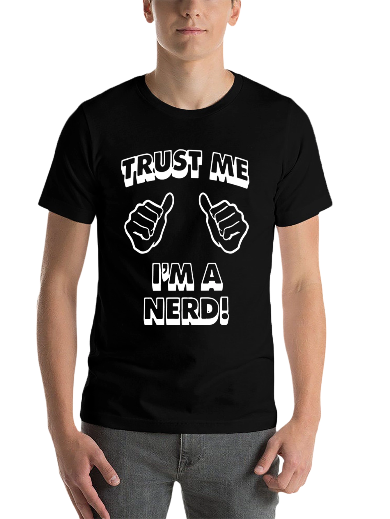 Black Trust Me I'm A Nerd T-Shirt view 7