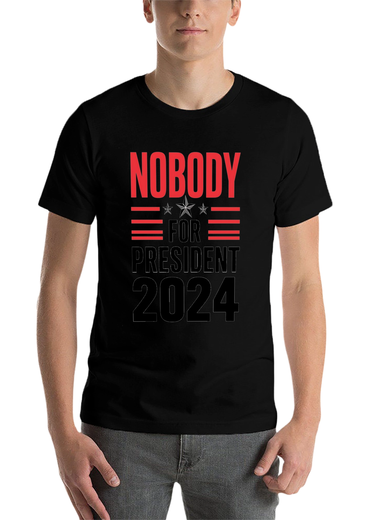 Black Nobody for President 2024 Graphic Tee view 7
