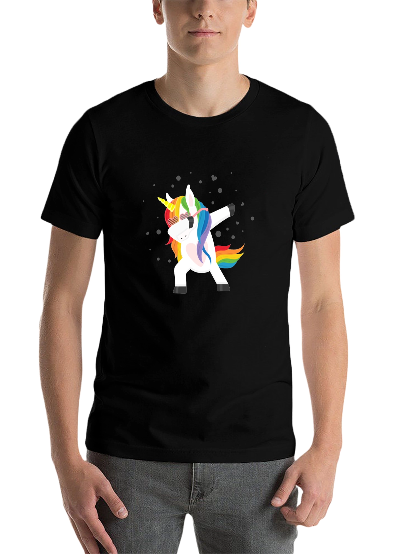 Black Unicorn Dabbing T-Shirt view 7