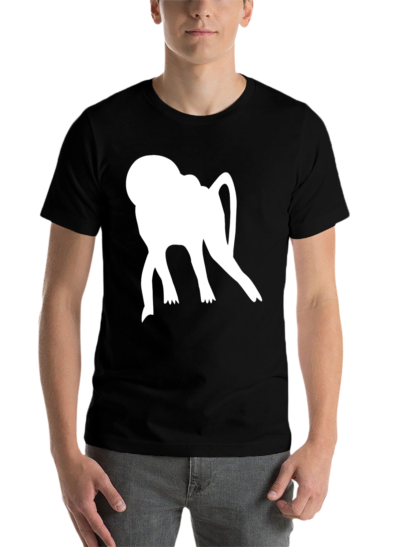 Black Monkey Silhouette Graphic Tee - Casual Style view 7