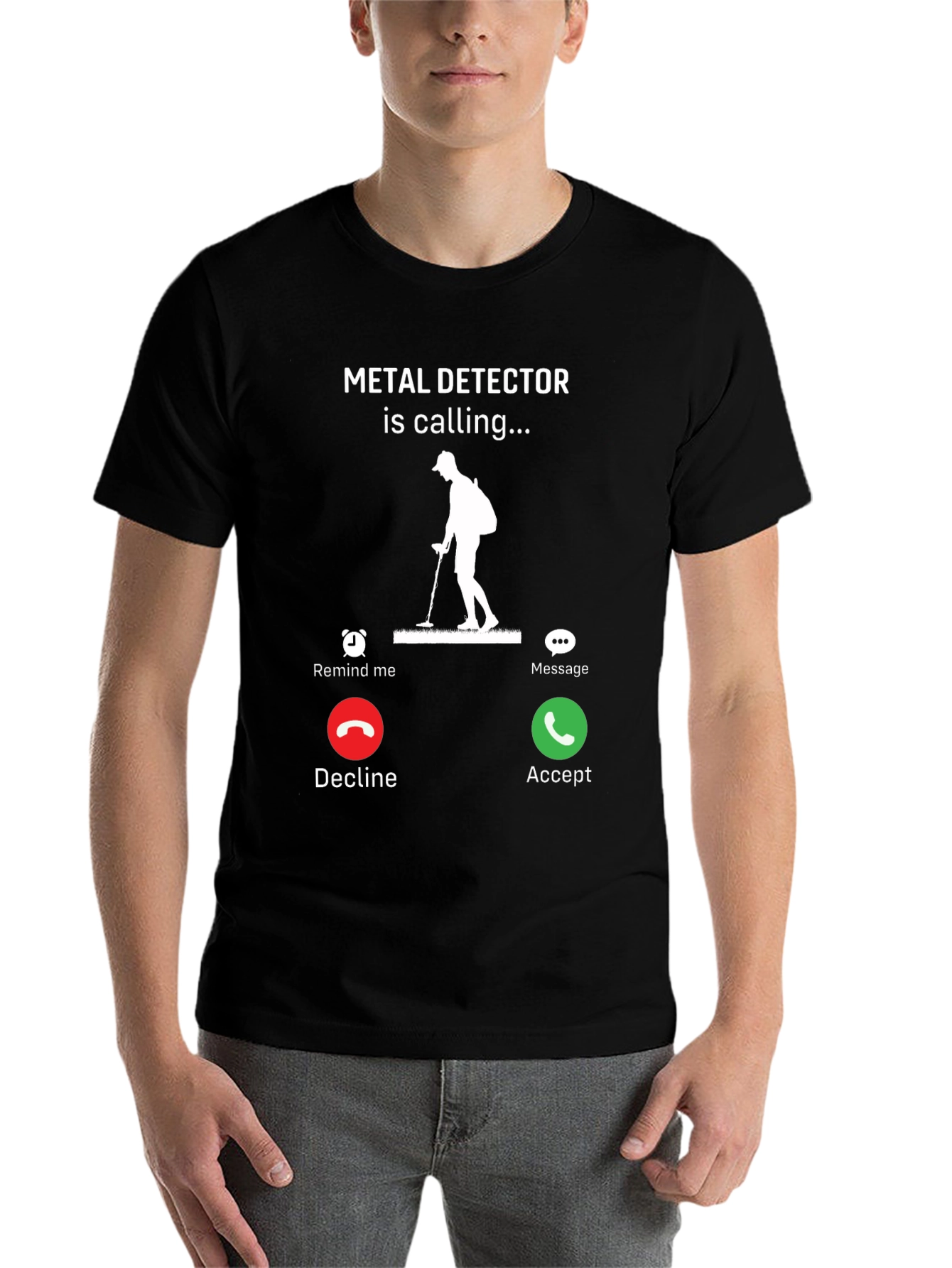 Black Metal Detector is Calling Funny T-Shirt view 7