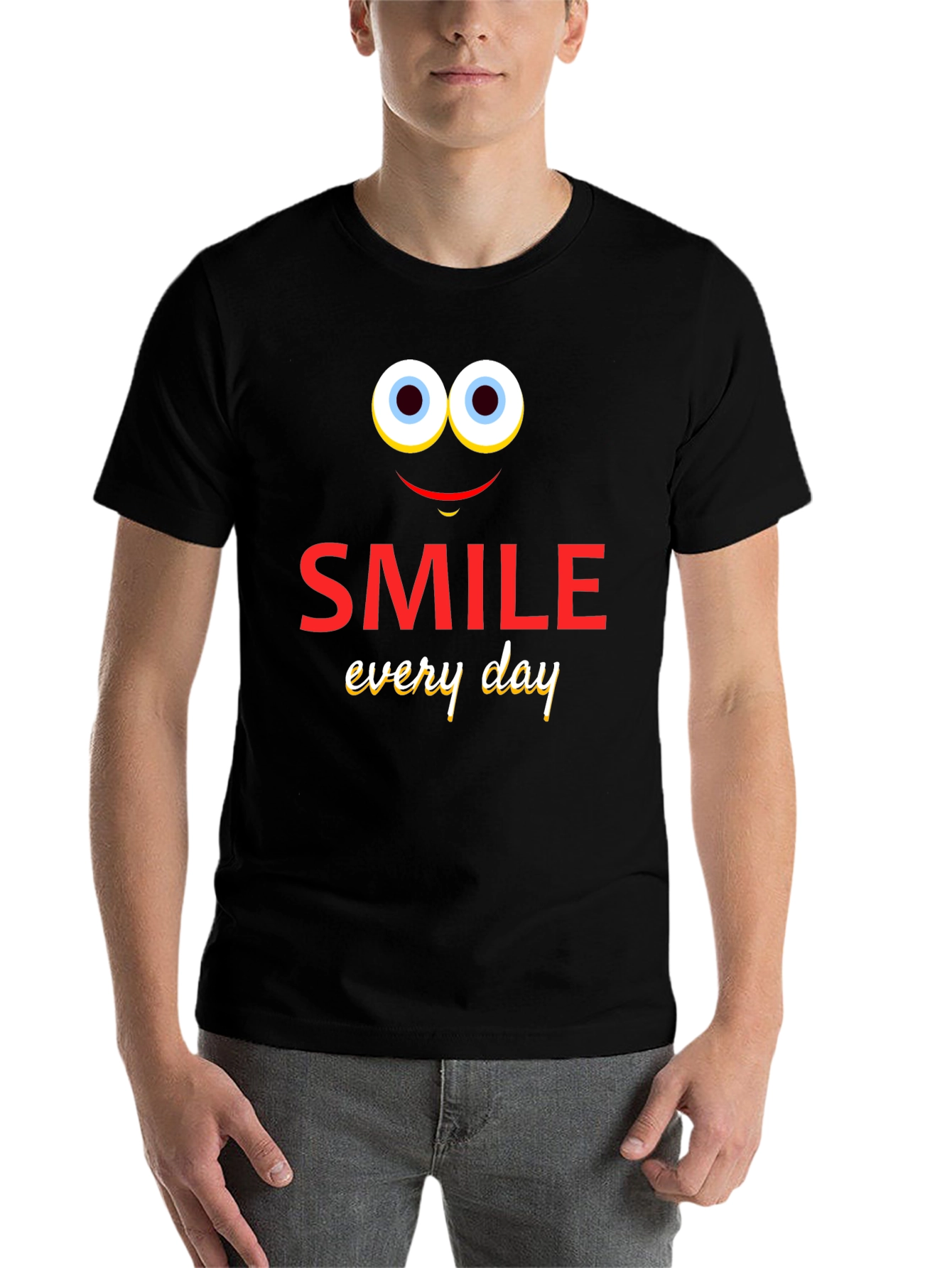 Black Smile Every Day T-Shirt - Fun Graphic Tee view 7