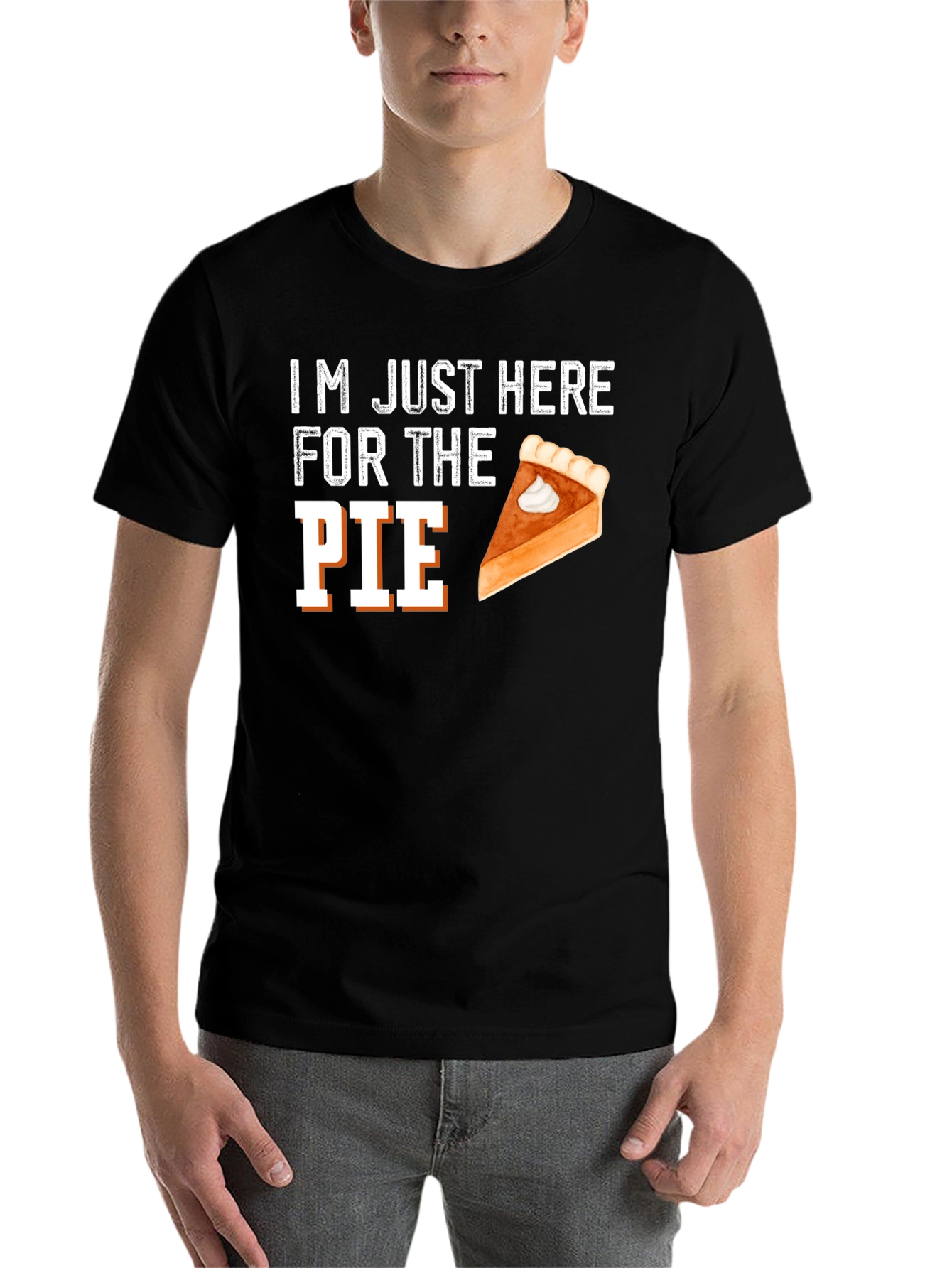 Black I'm Just Here For The Pie Thanksgiving T-Shirt view 7