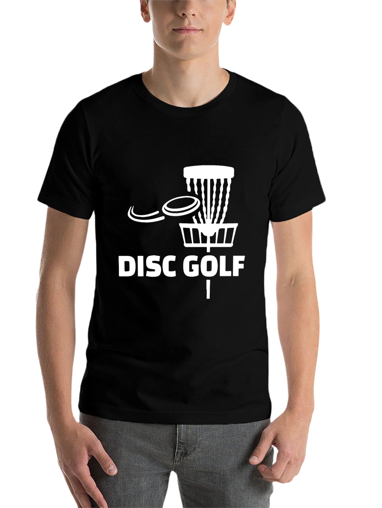 Black Disc Golf T-Shirt - Black Cotton Blend Tee view 7