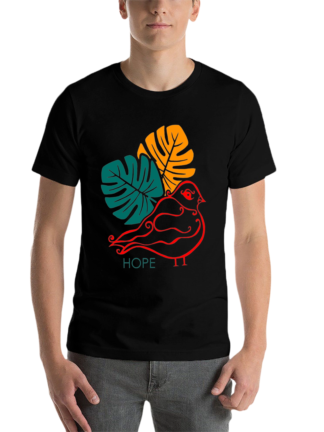 Black Hopeful Bird Graphic Tee - Stylish and Unique view 7