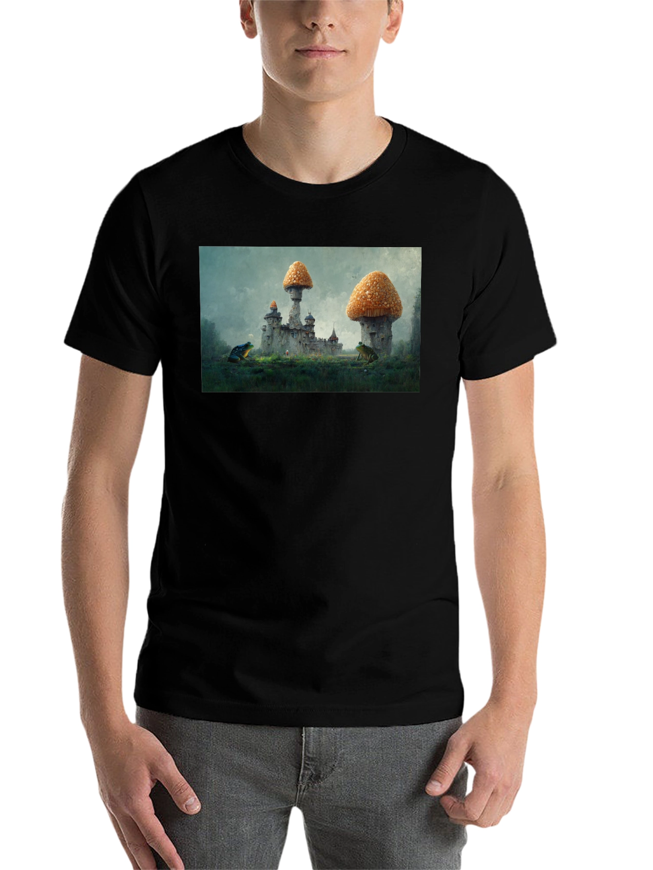 Black Mushroom Castle Black T-Shirt view 7