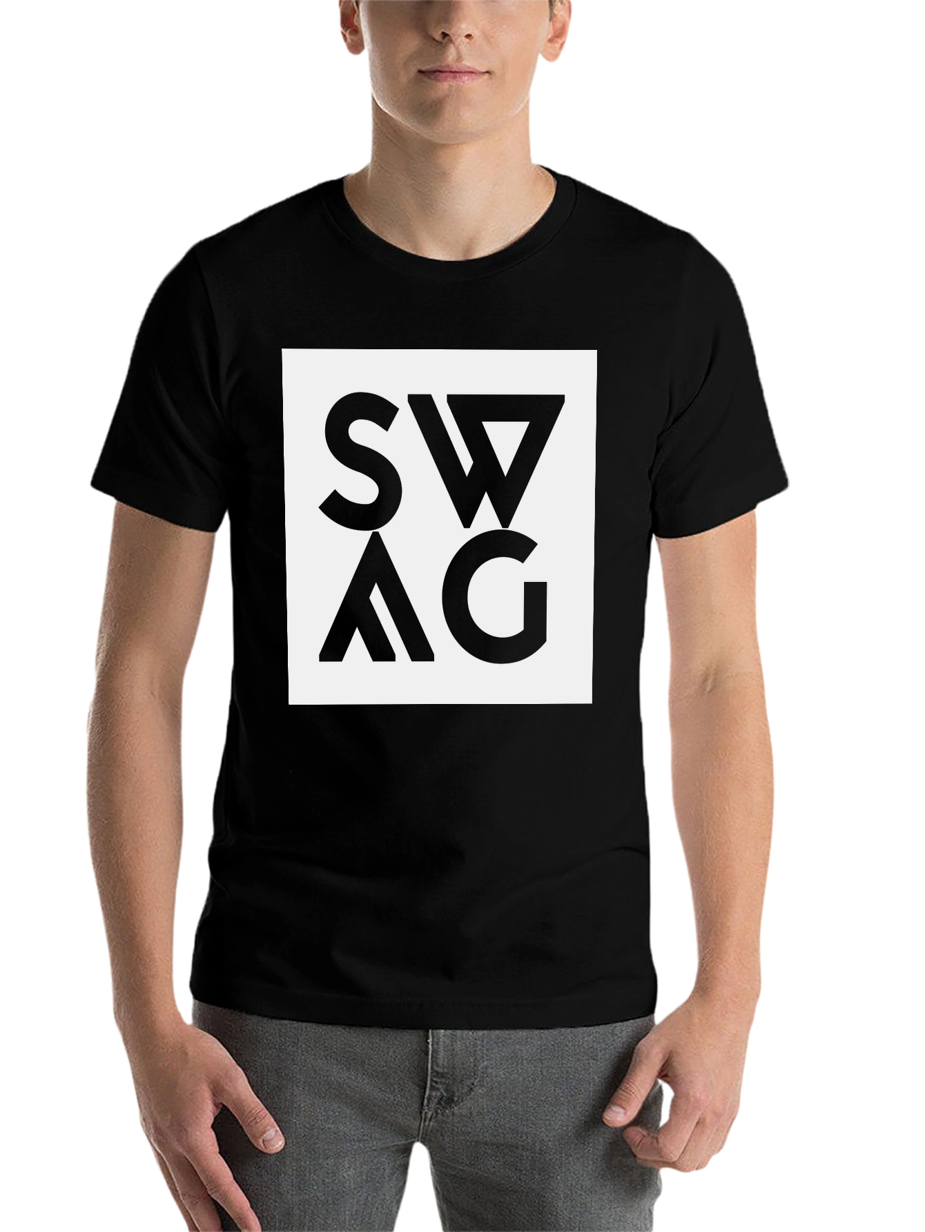 Black Swag Graphic Tee - Black Cotton Blend view 7