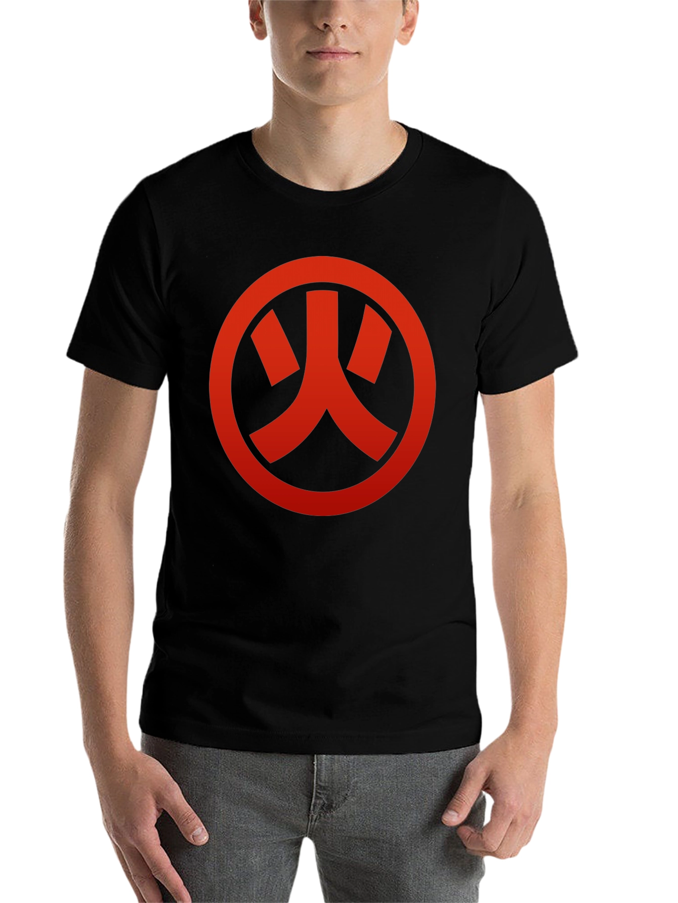 Black Red Symbol Graphic Black T-Shirt view 7